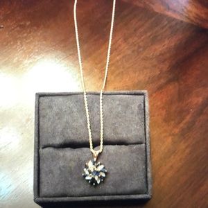 Vintage 14k Gold Sapphire/Pave Diamond Necklace